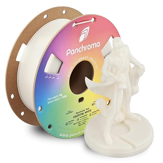 Polymaker Panchroma Celestial PLA Filament 1.75mm for 3D Printer, White | Neatly Wound Glitter PLA for Easy Print & Smooth Feeding, Compatible with Bambu Lab & Most 3D Printers