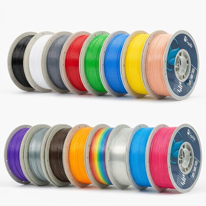 PLA 3D Printer Filament 1.75mm, 16 Rolls Bundle (1kg/2.2lb per Roll), 16kg Total, High Dimensional Accuracy & Low Odor, Suitable for Beginners, Compatible with FDM Printers