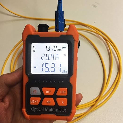 Fiber Optic Cable Tester Portable Optical Fiber Power Meter FC/SC/ST Universal Interface Integrated OPM, VFL, and RJ45 Functions (OPM-VFL-1)