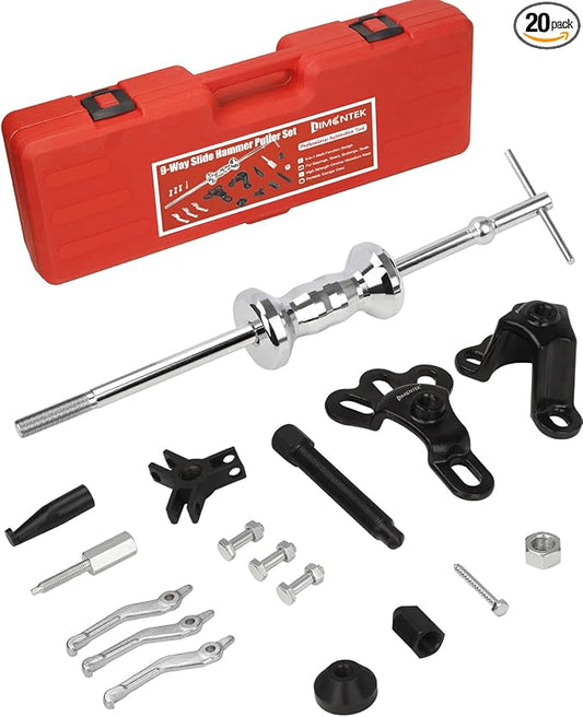 9-Way Slide Hammer Puller Set, Front Wheel Hub Remover & Rear Wheel Axle Removal Tool, Heavy Duty Bearing Puller Set with Carry Box