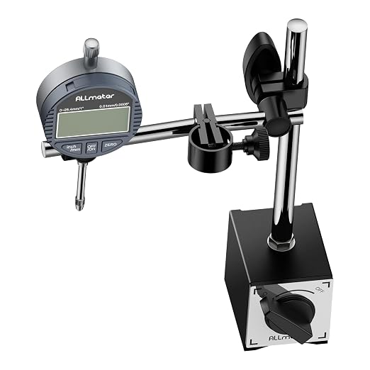 Digital Dial Indicator with Magnetic Base 70kg, 0-1 Inch/25.4mm Precision Measuring Tool Kit,22 Testing Tips for Lathe,3D Printer,Milling Machine Alignment & Car Repair Workshop Woodworking