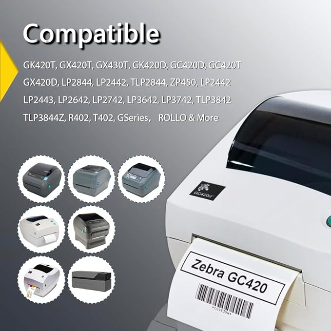 BETCKEY - 2" x 1" (51 mm x 25 mm) UPC Barcode & Address Labels Compatible with Zebra & Rollo Label Printer,Premium Adhesive & Perforated [10 Rolls, 13000 Labels]