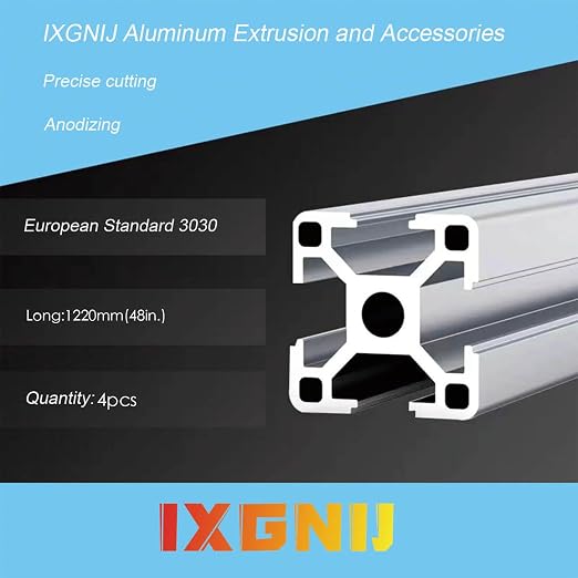 IXGNIJ 3030 T Slot Aluminum Extrusion for 3D Printer Parts and CNC DIY Silver 1220mmX4