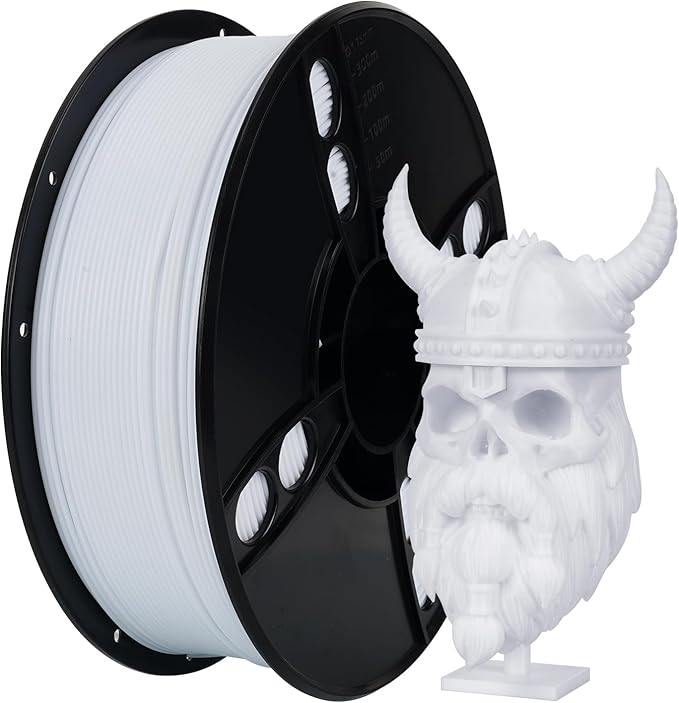 Kingroon PA6 Nylon 3D Printer Filament 1.75mm, 1kg White Filament, High Strength Filament for Engineering Parts, Dimensional Accuracy +/- 0.03mm