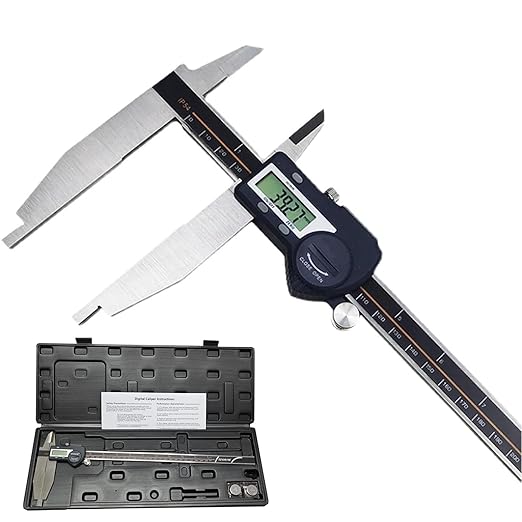 12 Inch Digital Caliper Long Jaw Caliper with 3.5" Jaw Depth Calipers Measuring Tool All-Metal Frame Large LCD Screen 0.0005"/ 0.01mm Resolution (12"/ 300mm)