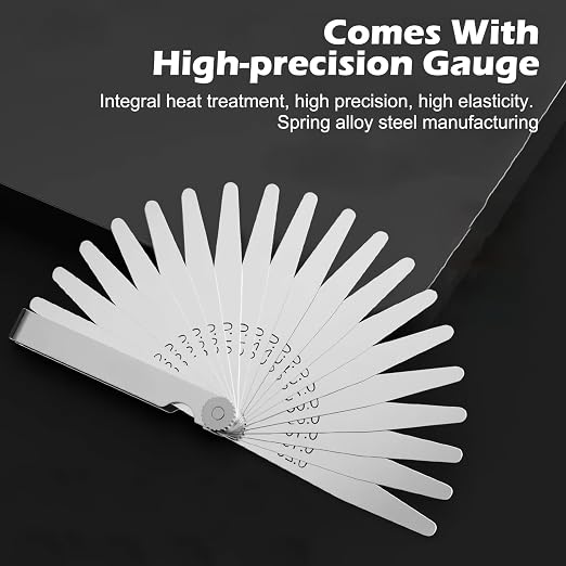 24 Inch Machinist Straight Edge Tool, Precision Steel Cylinder Head Straight Edge with Feeler Gauges for Engine Block Flywheel & Transmission Inspection