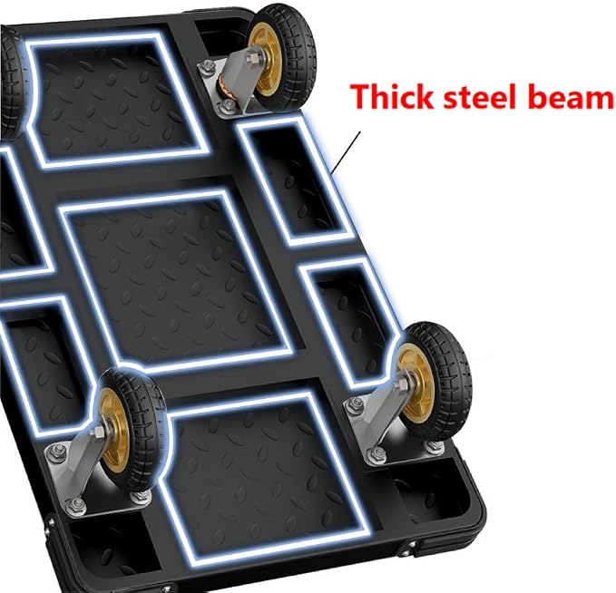 Heavy Duty Platform Truck Flat Cart Hand Trucks,1500 to 2000Lbs Steel Push Cart Dolly with Brake Design, 36 x 24in or 27x19in Large Flatbed Black Trolley (BL, 36X24 Large)