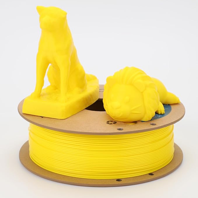 3DHoJor PLA+ Filament 1.75mm, 3D Printer Filament PLA Plus, Cardboard Spool 3D Printing Filament, Dimensional Accuracy +/- 0.03 mm, Yellow, 1kg