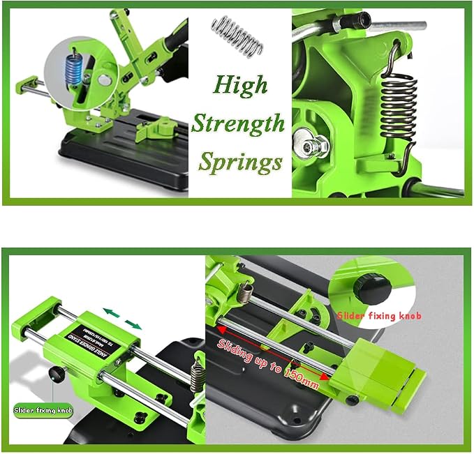 Upgraded Angle Grinder Stand Sliding DIY Cutter Support Aluminum Bracket Holder iron base Suitable for 100/115/125mm angle grinder (Stand only)