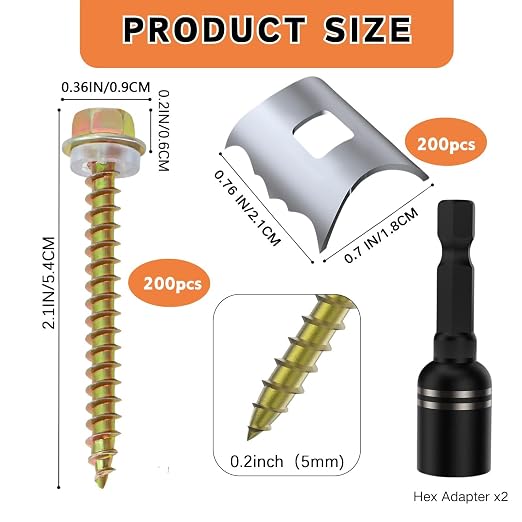200 PCS Fence Staples–304 Stainless Steel Fence Nails for Softwood Reusable Fasteners Wire Fencing Screws for Mesh/Woven Wire, Quick Power Drill Installation – Ideal for Farms, Gardens & Outdoor Use