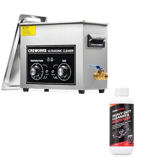 6L Ultrasonic Cleaner with Heater and Timer & 34 fl oz Ultrasonic Cleaning Solution 1:10 Dilution