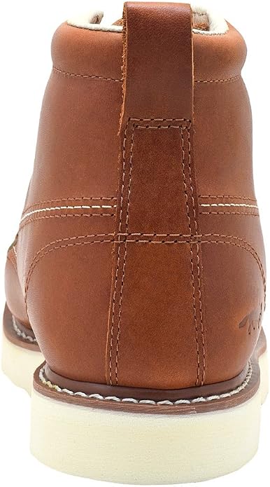 Golden Fox Work Boots Men's 6" Plain Toe Wedge Boot for Construction, Lightweight Comfortable Outsole