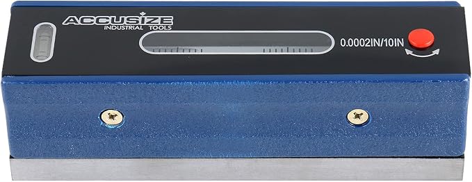 Accusize Industrial Tools 6 inch Master Precision Level in Fitted Box, Accuracy 0.0002''/10'', S908-C684 | Accuracy 0.0002"/10", V-Groove Base, Cross Test Vial, Insulating Grip, Cast Iron