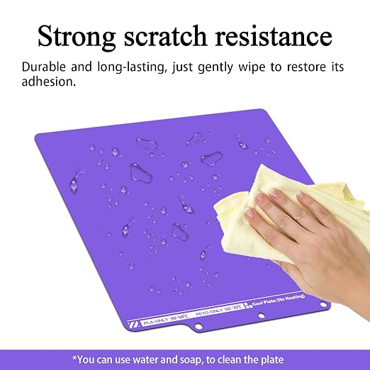 HzdaDeve Cool Plate for AD5X/5M/5M Pro Low Temperature Cold Build Plate No Heating No Glue Double Sided Smooth Board Sheet Bed PEI Heated Bed Spring Steel Platform for Flashforge 3D Printer (Purple)