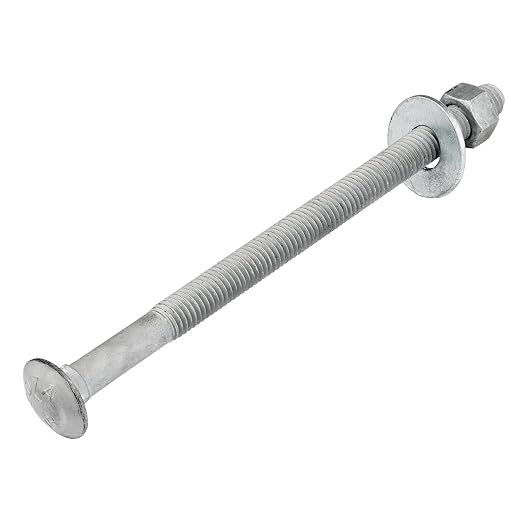 3/8" x 9" (50 Pack) Galvanized Carriage Bolt Kit, Grade 307A, Hot Dip Galvanized for Exterior Use by Makers Bolt