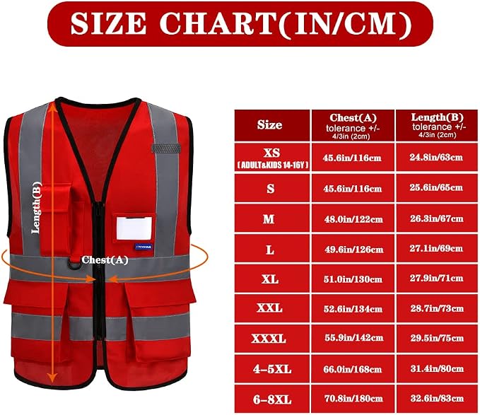 A-SAFETY Red High Visibility Vest