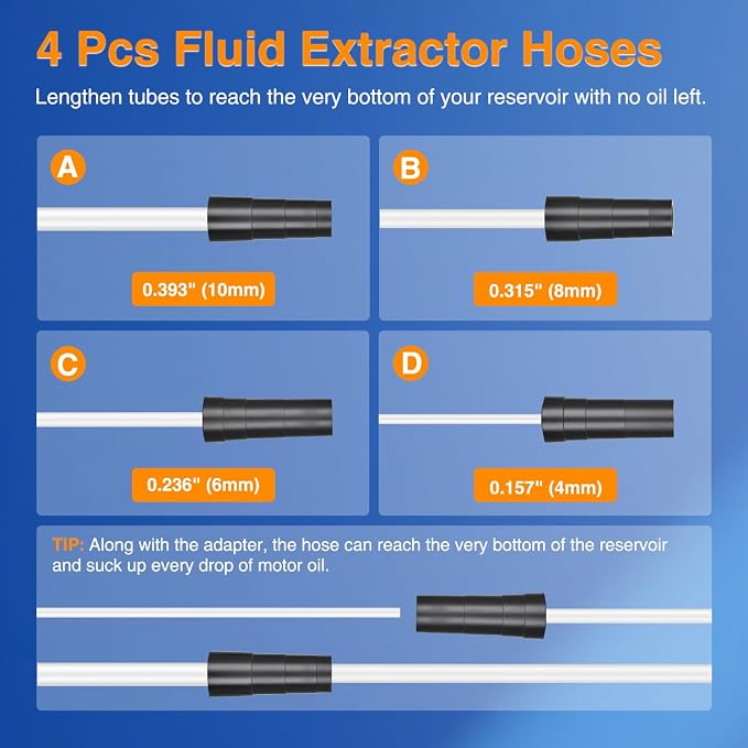 GOOACC Oil Extractor Pump for Oil Change Vacuum Pump 7L Manual Fluid Extractor Tools Kit with 4 Tubes and Storage Hole Oil Suction Pump Extractor for Automotive Boats Fluid Vacuum Evacuation Transfer