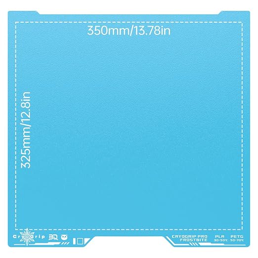 BIQU CryoGrip Pro Frostbite Build Plate for Bambu-Lab H2D H2S 3D Printers, Cold Plate, Room Temperature Printing, Double-Sided Textured Sheet, Print Area 350x325mm, 1 Piece