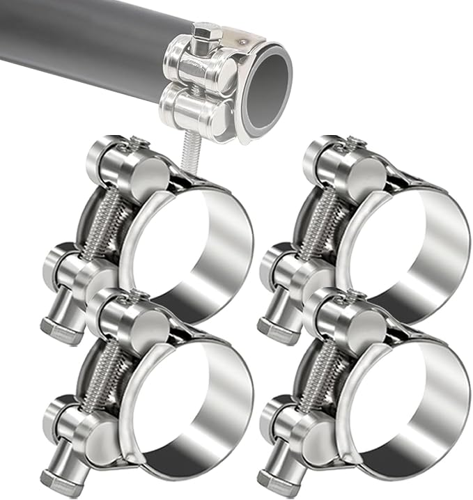 4PCS 40-43mm T-Bolt Hose Clamp Stainless Steel Heavy Duty DD038-40-43
