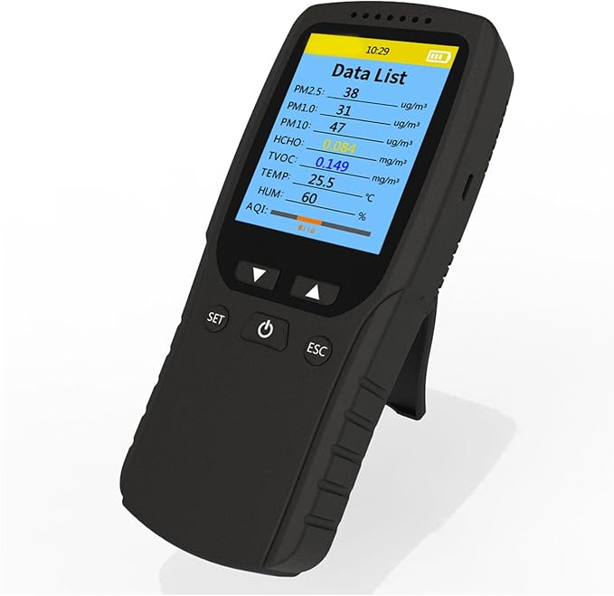 Air Quality Monitor Screen Air Quality Monitor, Air Quality Detector Lcd Pm10 High Precision Pm2.5 Pm1.0 2.8 Inch Dm106 Indoor Air Quality Meters