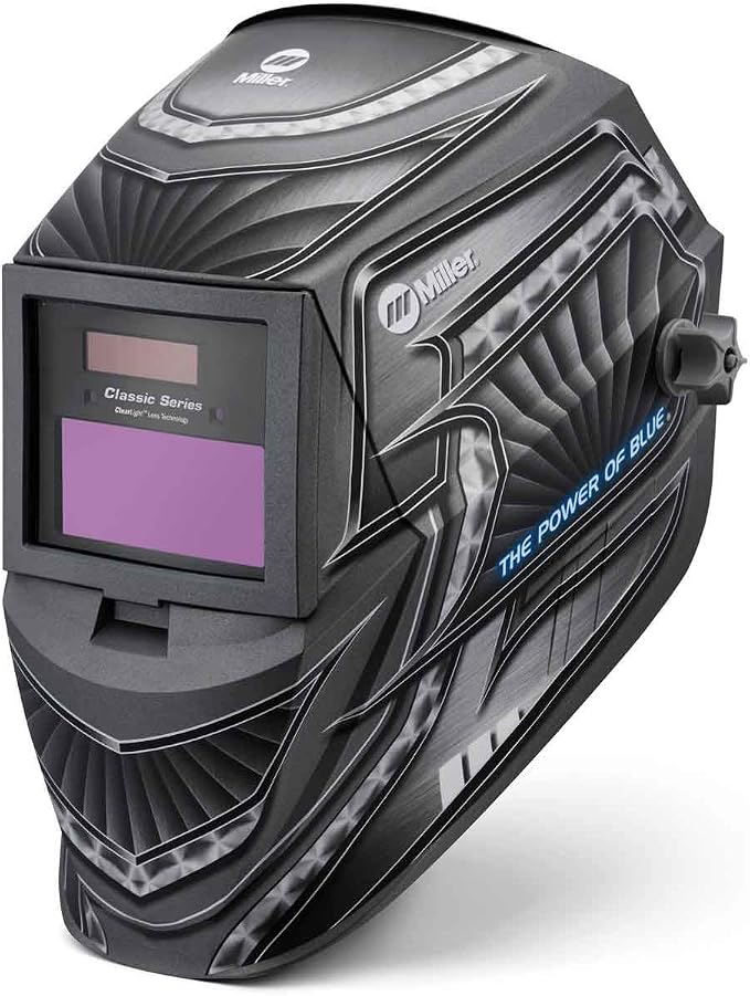 Miller Classic Series Auto-Darkening Welding Helmet - Professional TIG/MIG Welding Mask with ClearLight Technology, High Definition Optics, Variable Shade 8-13, Comfortable Headgear, Metal Matrix