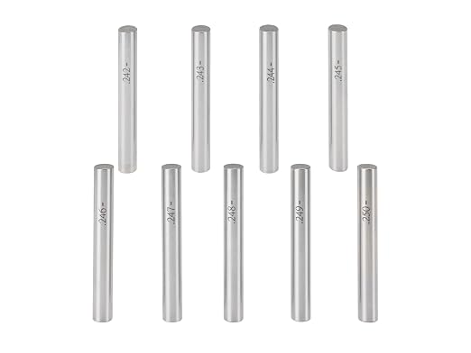 190pc Precision Pin Gauge Set (0.061-0.250"), Complete Go No Go Pin Gauge Master Kit for Machinists, Hardened Steel Measuring Tools with Aluminum Case