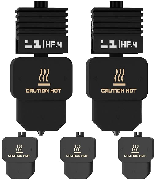 2 Pack BIQU Panda Juicer HF Hotend Print Head Kit for Bambu-Lab H2D/H2S/H2C/A1/A1 Mini 3D Printers Upgrade High Flow High Temperature Hot End 0.4mm Hardened Steel Nozzle with 5PCS Silicone Sock