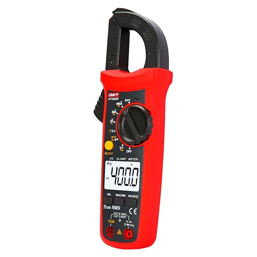 UNI-T Digital Clamp Meter UT202R AC Current TRMS Volt Amp Ohm Meter HVAC Clamp On Multimeter, Auto Ranging 4000Counts Temperature AC DC Voltage Frequency Resistance Capacitance Continuity Diode Tester