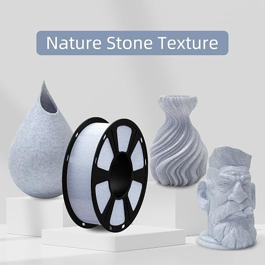 Geeetech Marble PLA Filament, Stone-Like Appearance, 1.75mm 3D Printing Filament 1kg(2.2lbs), Dimensional Accuracy +/- 0.02 mm, Marble White-Blue Stone Color, Fit Most FDM Printer