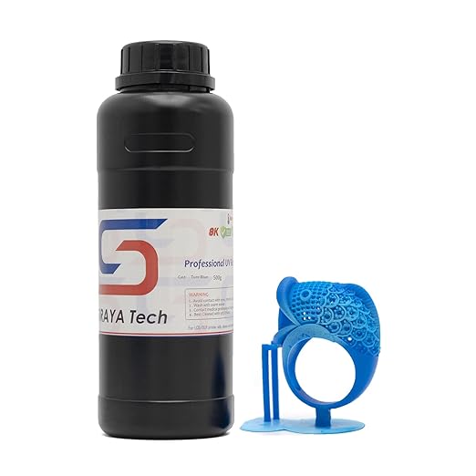 Siraya Tech Cast 3D Printer Resin Easier to Burn and Print Clean Burnout Great Smooth Surface High Resolution Castable 405nm UV-Curing Resin for Thicker Designs and Metal Parts (True Blue, 500g)
