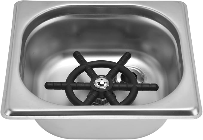 Glass Rinser, Square Stainless Steel Automatic Cup Washer Cleaner Quick Rinser Kitchen Sink Accessories for Bar Pub Restaurant Coffee Shop Hotel Silver