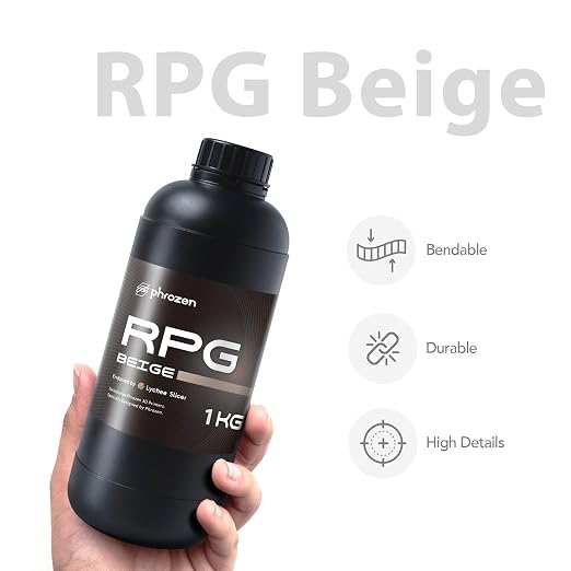 phrozen 3D Printer Rapid Resin [RPG], Low Shrinkage Superior Precision Smooth Surface Finish, 405nm LCD UV-Curing Photopolymer Resin, Beige (1KG)