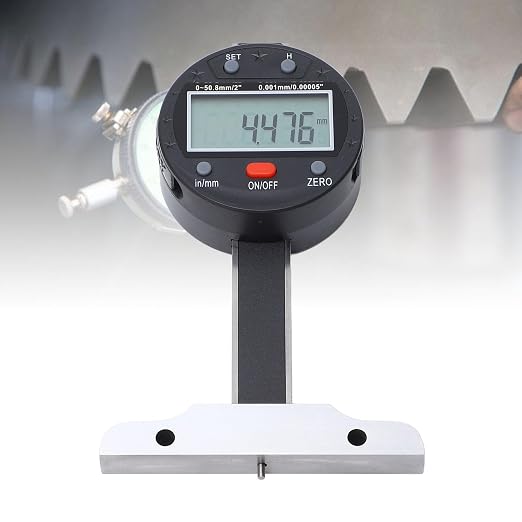 Electronic Depth Gauge 0-50.8mm/0-2in Micrometer with LCD Display and USB Data Transfer, High Precision Stainless Steel Digital Depth Measuring Tool