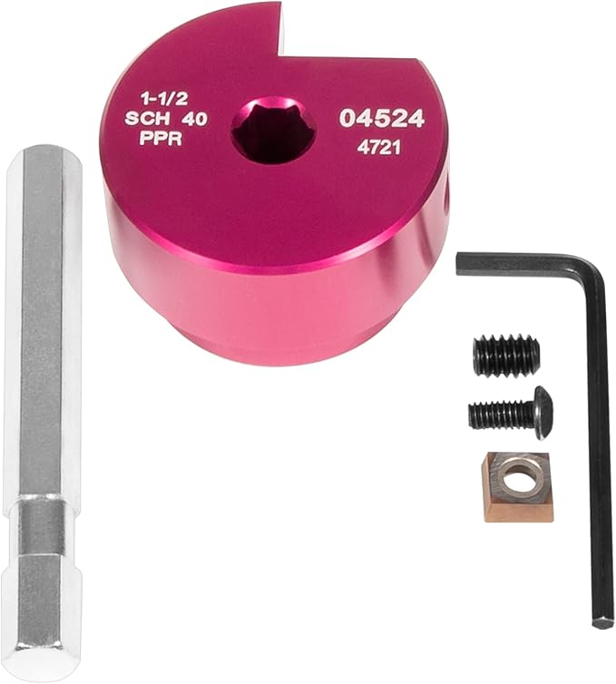 5-Piece Plastic Pipe Reamer Tool Kit for PVC, CPVC & ABS Fittings,Includes 1.25", 1.5", 2", 3", 4" Reamers,Compatible with Standard 1/2" Drills,3/8" Hex Shaft, for Exhaust, Drain, Water Pipes Cleaning