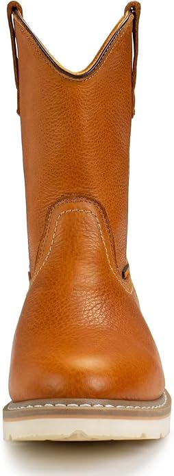 SUREWAY 10" Men's Soft/Steel Toe Waterproof Wellington Work Boot,Heavy Duty Pull On Leather Work Boots,Goodyear Welted,Full Grain Leather,Industrial Safety boot Classic Cowboy Boot,EH Rated 9.5