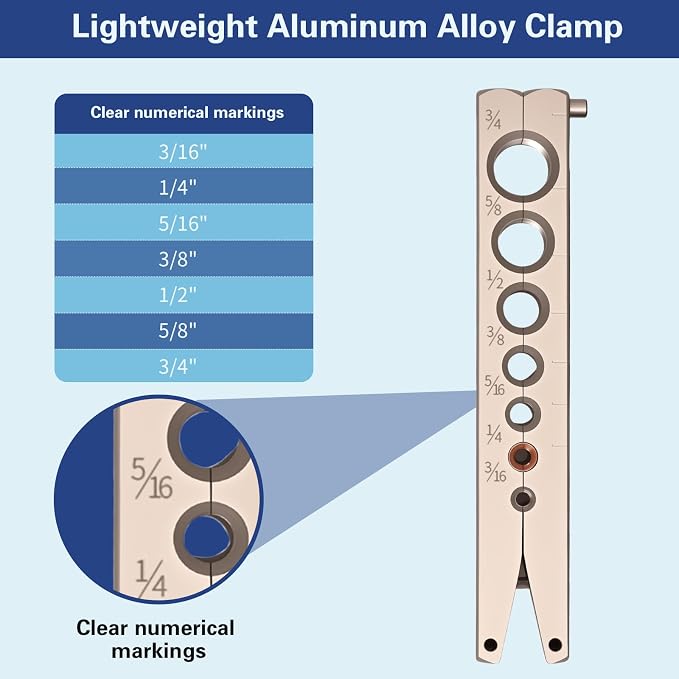 Eccentric Flaring Tool Kit 45° Single Flare Tool for 3/16 to 3/4 Inch O.D. Copper Aluminum Thin Steel Tubings 7 Dies Sizes HVAC