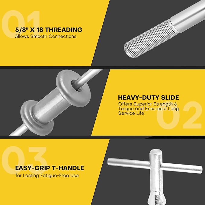 9-Way 2/3 Jaw Bearing Hub Gear Seal Remover Tool, 19pc Heavy Duty Slide Hammer Puller Kit