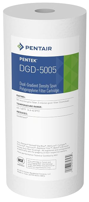 Pentair Pentek Big Blue Filter Housing and Water Filter Cartridge Bundle