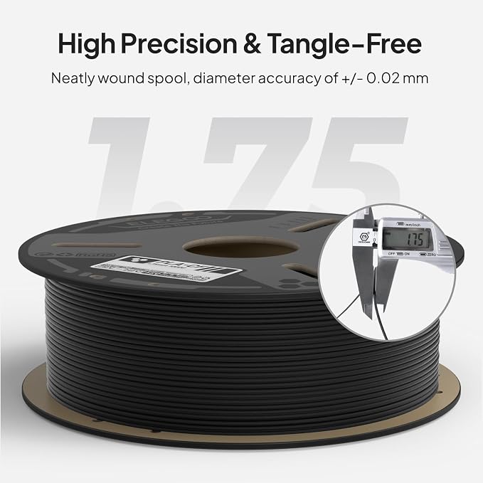 ELEGOO Carbon Fiber PLA Filament 1.75mm Blue 1KG, PLA-CF Strong 3D Printer Filament High Dimensional Accuracy, 1kg(2.2lbs) Cardboard Spool for Most FDM 3D Printers