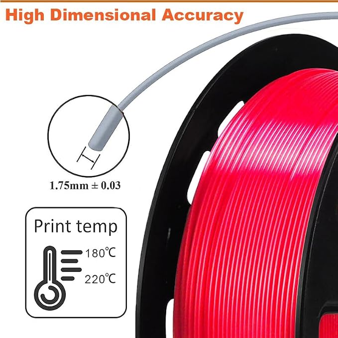 Silk PLA 3D Printer Filament 1.75mm Filajoy3D 3D Printing Filament 250g Dimensional Accuracy +/- 0.03mm for Most FDM 3D Printers