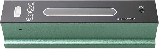 Accusize Industrial Tools 8 inch Professional Master Precision Level in Fitted Box, Accuracy 0.0002''/10'', S908-C608 | 0.0002"/10" Accuracy, V-Grooved Base, Cross Test Vial, Cast Iron, B: 1.830", C: 1.574", D: 1.890", S908-C608