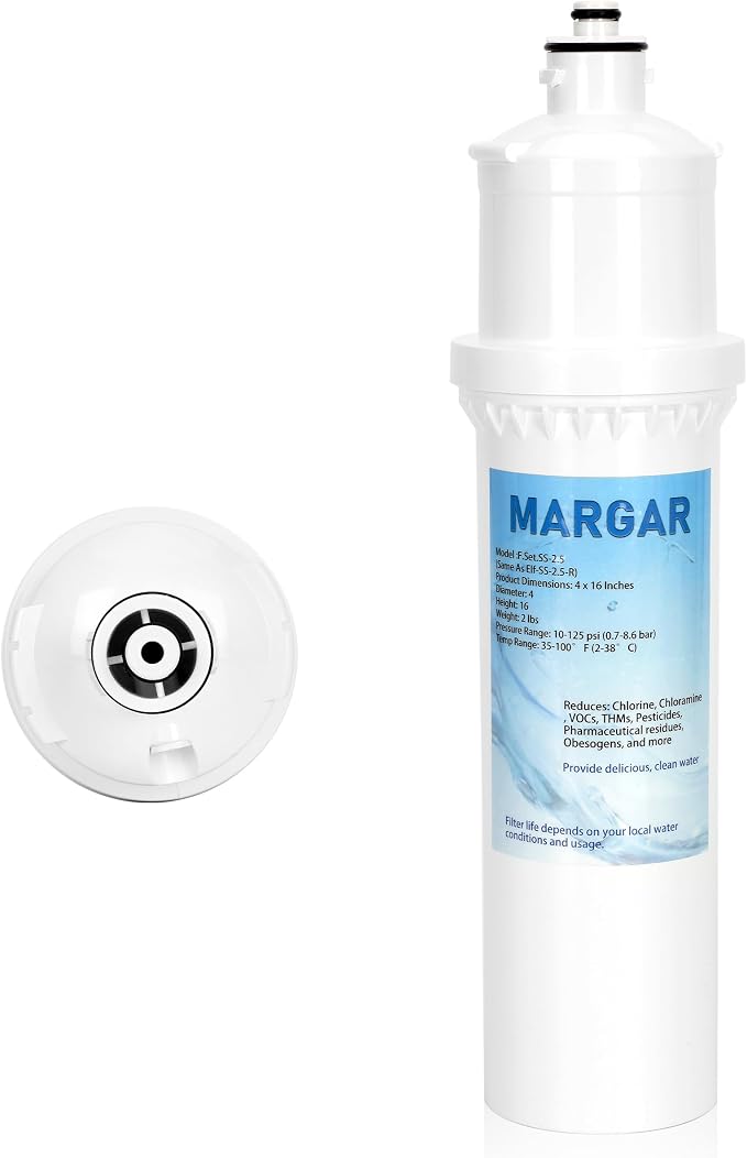Water Filter F.SET.SS-2.5, Replacement for Max Flow® Water Filter SS-2.5, Model SS-2.5 Reduces Chlorine, Compatible with EWS® SS-2.5 Water Unit, Install Directly On Faucet, 10,000 Gal 2-PACK