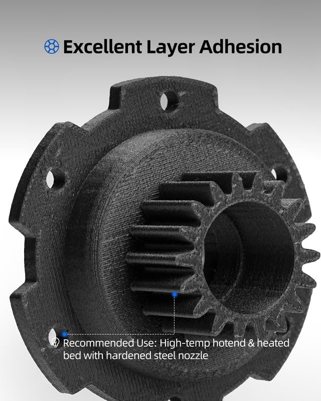 Inslogic PA6-GF25 Glass Fiber Reinforced Nylon Filament 1.75mm, 0.5kg Black Refill, High-Temp 3D Printing Material with 210°C HDT, Tough & Heat-Resistant, for Industrial FDM Printers