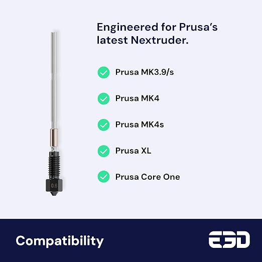 Genuine E3D High Flow Prusa Nozzle for MK4/XL 3D Printer (ObXidian, 0.4mm)