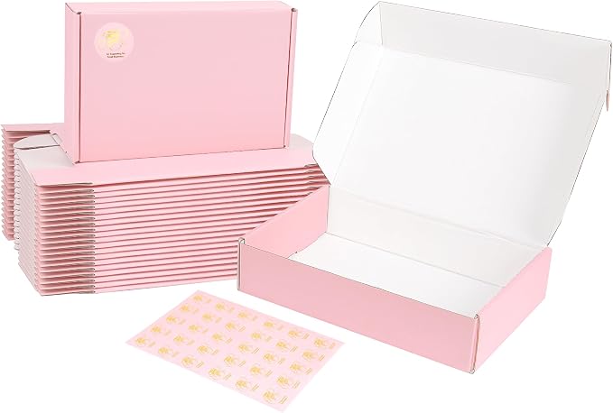 9x6x2 Pink Shipping Boxes, 45 Pack Corrugated Cardboard Mailer Boxes for Packaging Small Business Mailing Gift