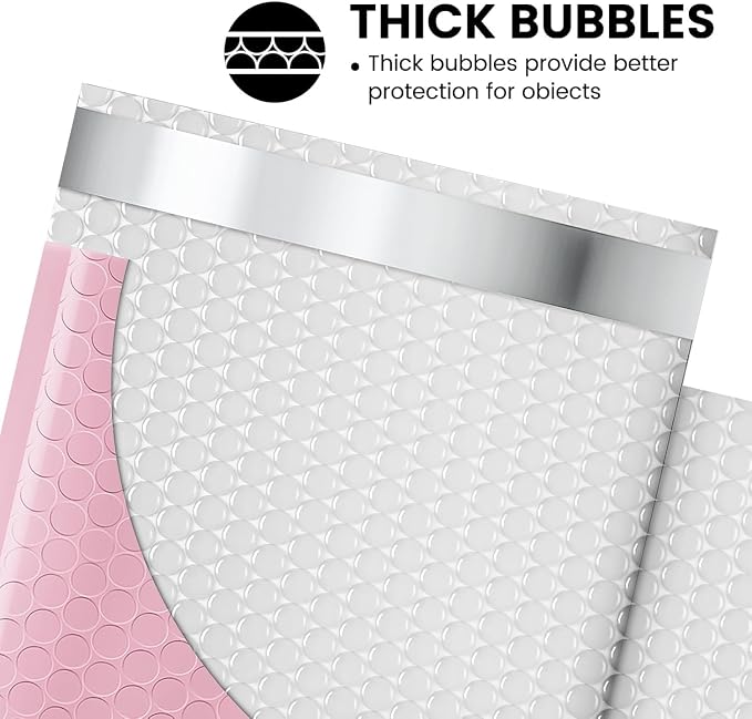 Fuxury Bubble Mailers 6x10" Light Pink Padded Envelopes 1000Pack Strong Adhesion Thick Padded Mailers for Small Business Mailing Small Items,Jewelry,Makeup