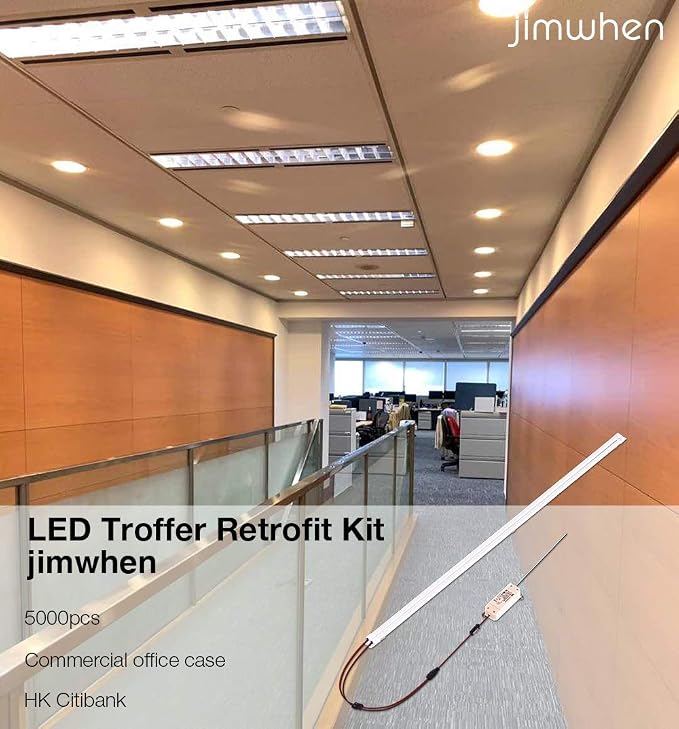 4 Pack LED Troffer 2x4 FT Retrofit Kit,Magnetic Retrofit kit,36W (240W Equiv),5000K Daylight White,0-10V LED Driver/2 Tubes Per Kit,T8 T10 T12 Fluorescent Replacement Light Bar,Easy to Install