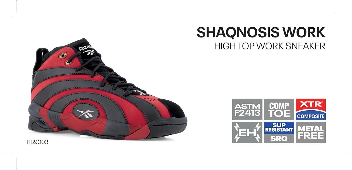 Reebok Work Mens Shaqnosis Composite Toe Work/Duty - Black
