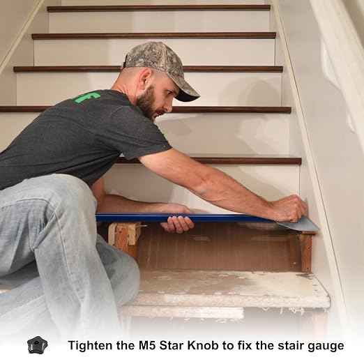 Stair Treads Gauge Template Tool - Staircases Jig, Measuring Set, Shelf Scribe Tools for Stairs, Risers, Shelf and Cutting Drywall Wizard, 11.4In to 60.7In