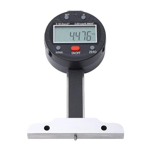 Electronic Depth Gauge 0-50.8mm/0-2in Micrometer with LCD Display and USB Data Transfer, High Precision Stainless Steel Digital Depth Measuring Tool